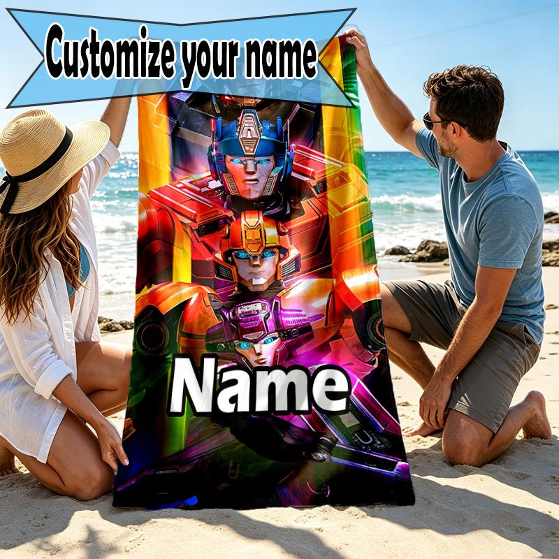 Custom Name Personalized American science Print Beach Towel, for Trip Camping Beach Party Home Decor, Birthday Gift for Family & Friends
