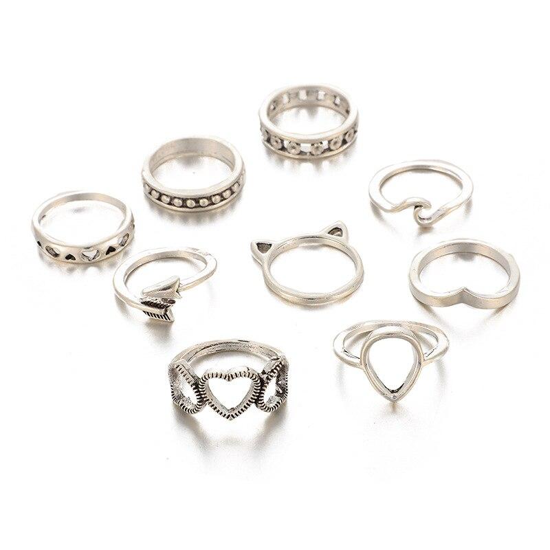 Rings for Women Stainless Steel Jewelry Fidget Ring Set Schmuck Sets Bague Femme Bohemian Bague Couple Accessories Anelli