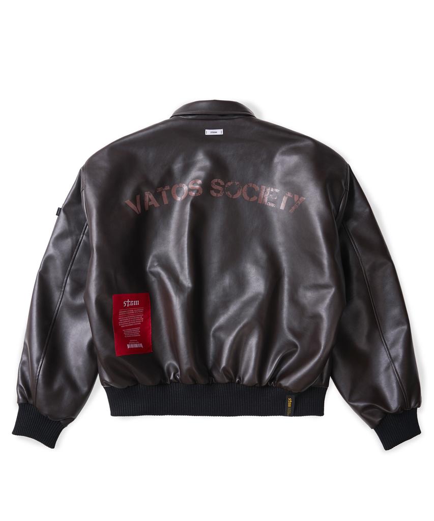 Stigma A-2 Oversized Crop Faux Leather Jacket