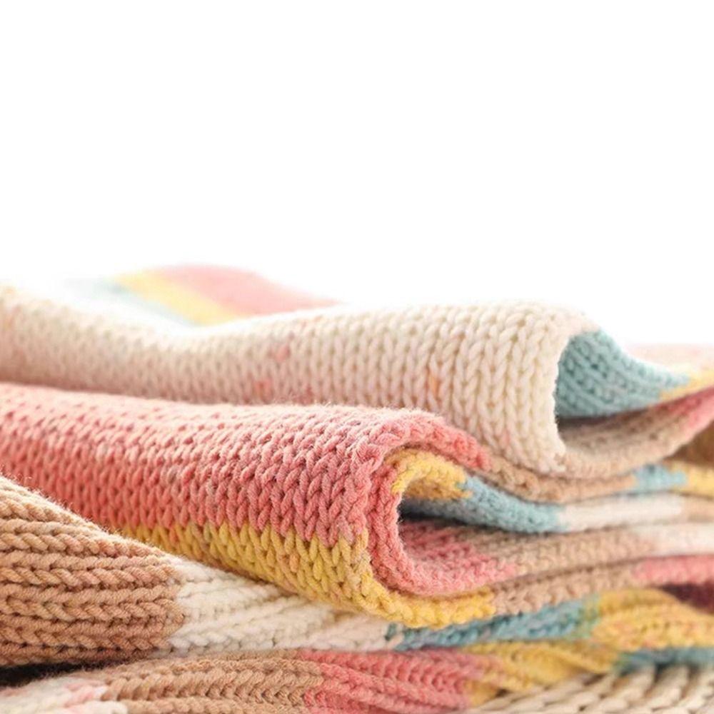 Rainbow Color Crochet Knitting Cotton Rainbow Cotton Yarn Warm Milk Cotton  Scarf