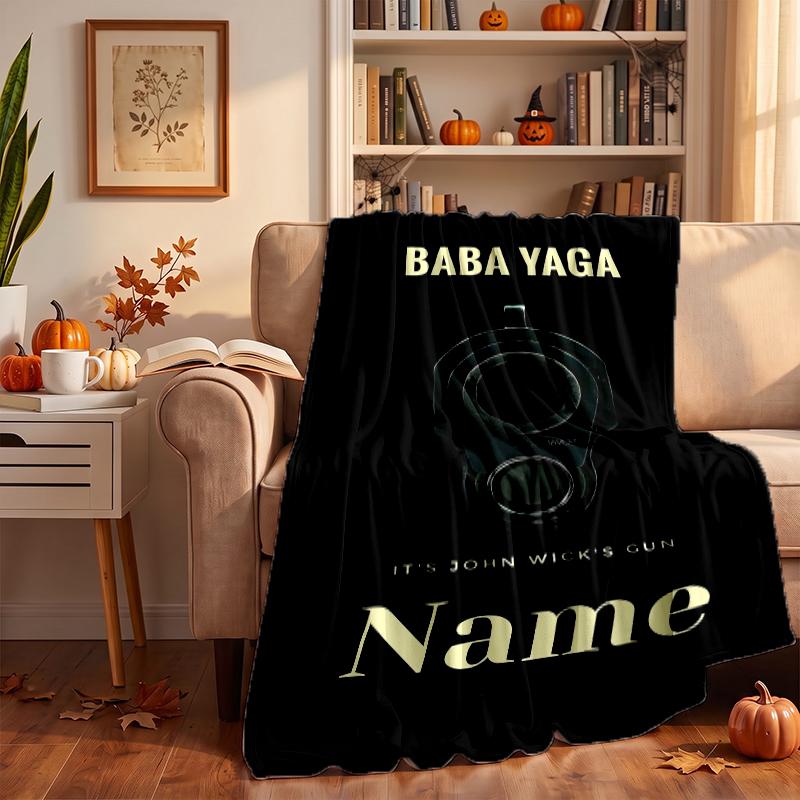 Baba yaga John wick Custom Flannel Blankets Soft Warm Cozy Throws for Home Decor Holiday Gifts