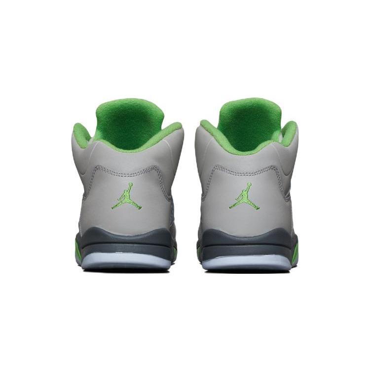 Air Jordan 5 Retro PreSchool 'Green Bean' 2022 (Unisex) Silver / Green Bean / Flint Grey Kids' Basketball Shoes DQ3735 003