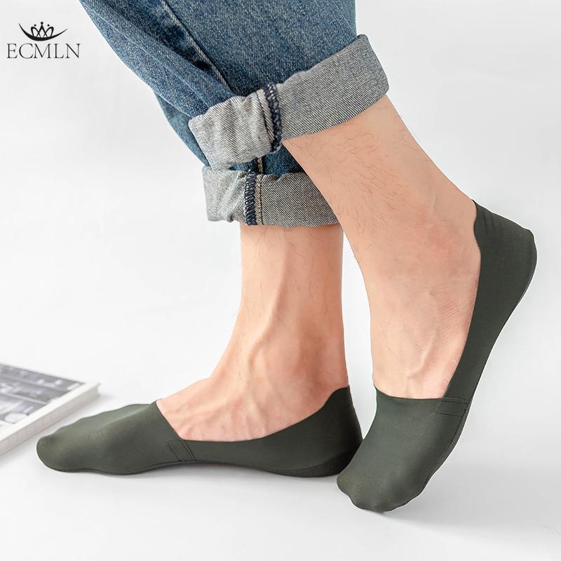 Мужские носки Ice Silk, дышащие, нескользящие, силиконовые, невидимые, хлопковые, однотонные, удобные, лодочные носки