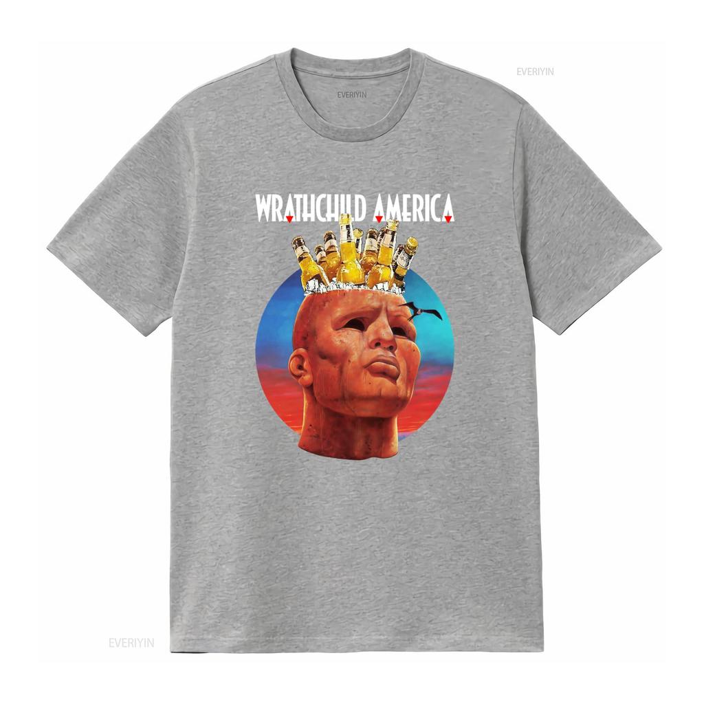 Wrathchild America Tour T Shirt I Aint Drunk Im Just Drinkin Print Mens vintage Washed homme streetwear Stretched