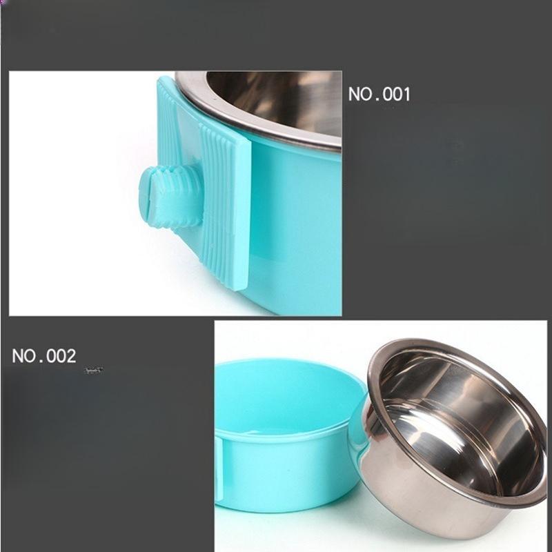 Hanging Pet Bowl Stainless Steel Removable Adjustable Screw Mount Food Water Bowl For Dog Cat Cage Crate Kennel