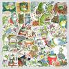 50 Cartoon Frog Doodle Stickers Creative Cute Frog Stickers Mobile Phone Computer Waterproof Decorative Stickers