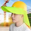 Sun Hat with Neck Scarf Decor High Visibility Reflective Belts Mesh Design