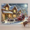 Santa Claus sleigh and Snow Town photography background perfect Christmas-themed shooting and holiday decoration