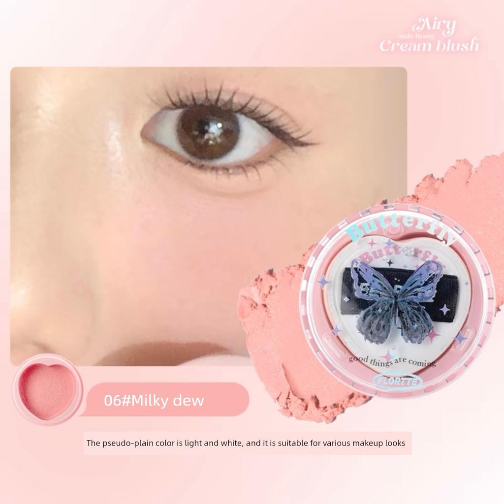 Корейские румяна Floria Air Blush в стиле Ins, молочно-абрикосовый цвет, с пуховкой, текстура «моти», доступная цена
