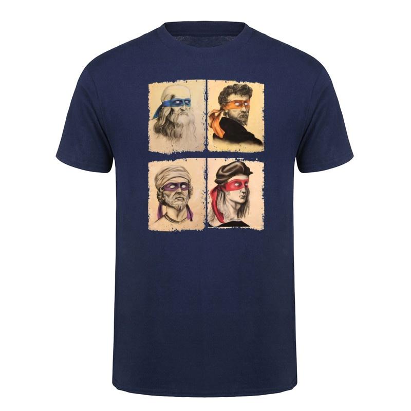 Funny Italian Artists Turtles Art Lovers Gift Tshirt Ninja Short Sleeve Humor Tee Shirt Oneck Funny Tops Dy336