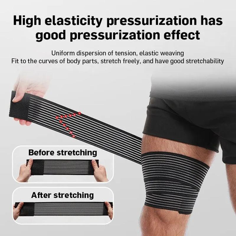 Extra Long Elastic Knee Wrap Compression Bandage Brace Support for Legs,Stabilising Ligaments, Squat,Basketball,Running