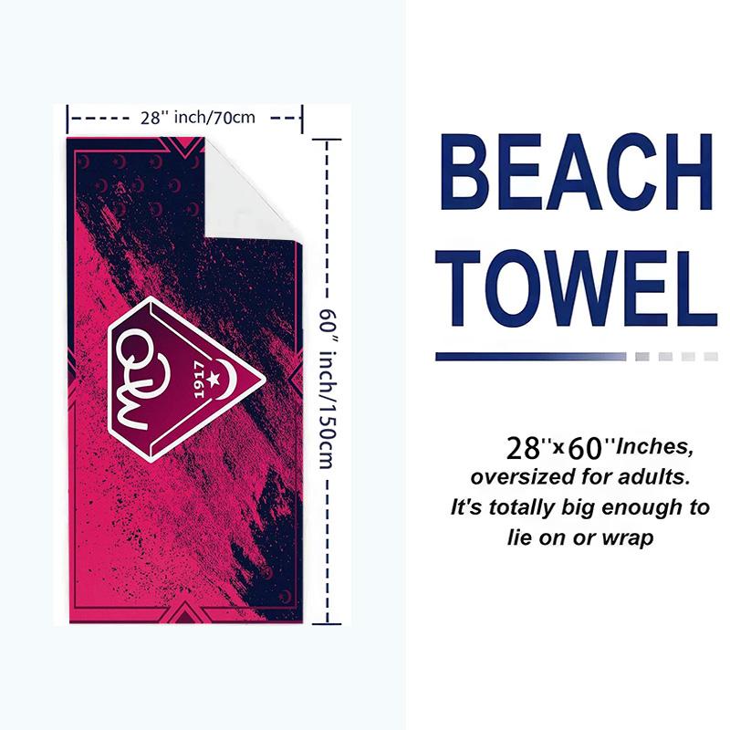 Mouloudia Club d'oran Print Beach Towel, Large Soft Quick Dry Towel for Beach Camping Swimming