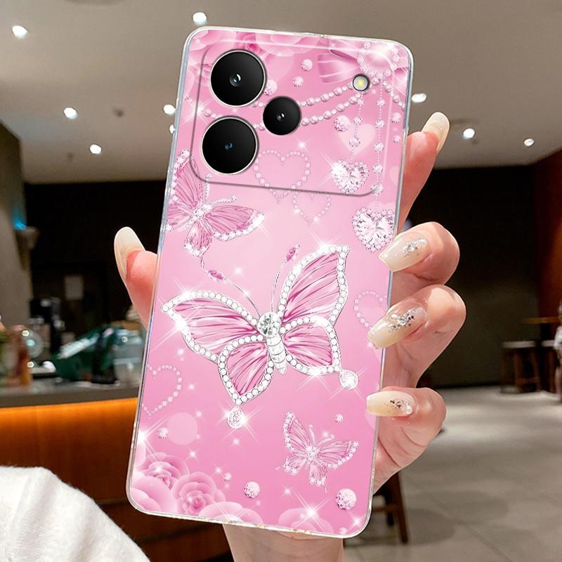 Чехол для телефона OPPO Realme P4 Coque Realme P4 Pro Funda P4PRO Бабочка Защитный чехол Прозрачный Мягкий Силикон TPU Чехол