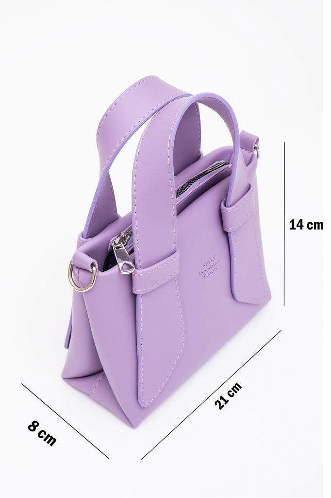 Women's Stylish and Useful Shoulder Bag Black Shk60 Artificial Leather Single Compartment Double Handle Hand and Cross Shoulder Bag L:14W:21W:8 Cm