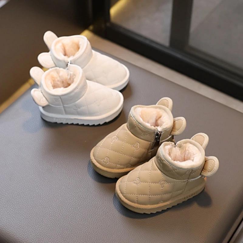 Botas Para Niña Baby Snow Boot New Winter Plush Girls Walking Shoe Warm Boy Cotton Shoes Cute Child Shoe Infants Padded Boots