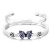 New Simple Handmade Braided String Bracelet For Women Blue Butterfly Adjustable Charm Bracelet Girls Fashion Jewelry Party Gift