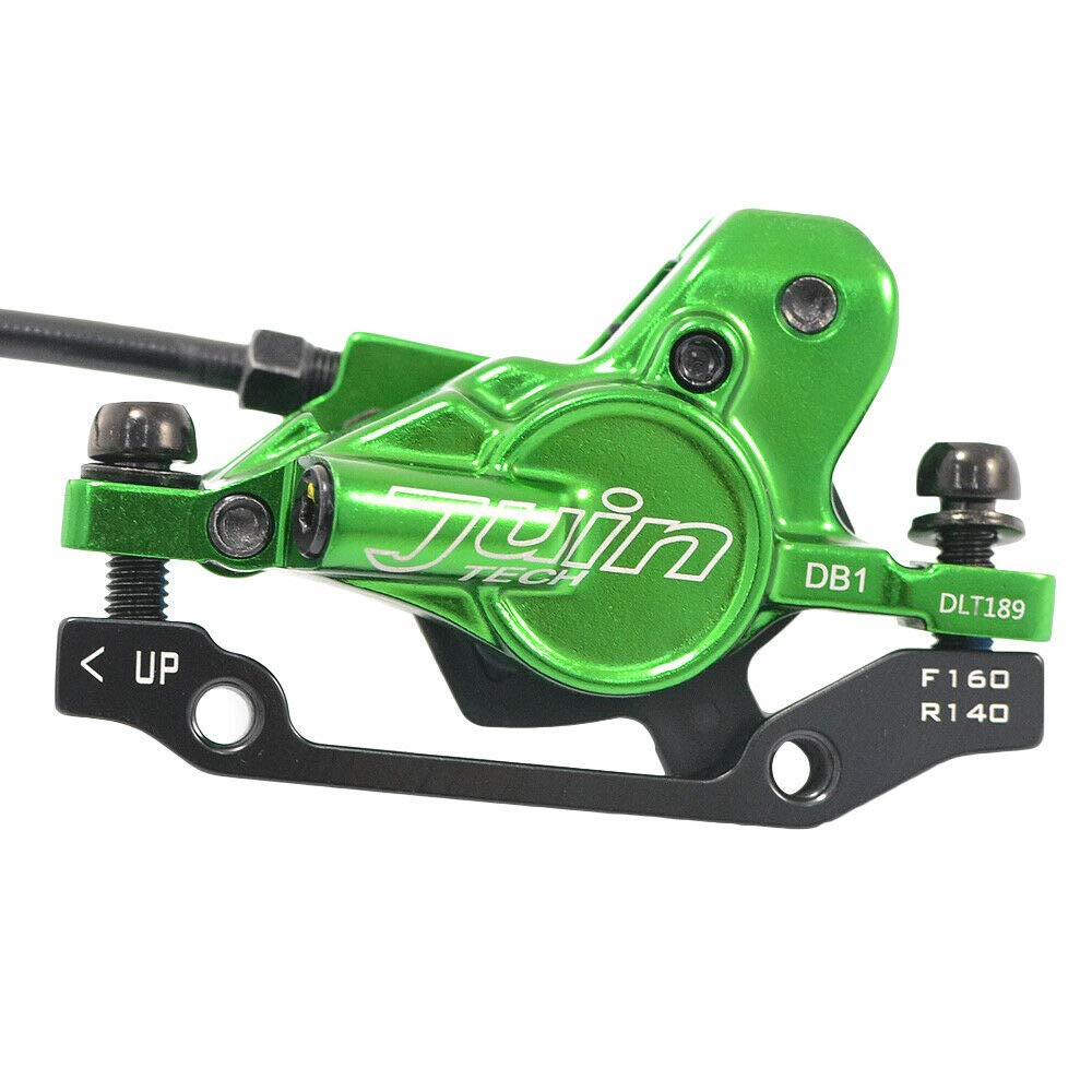 JUIN TECH DB1 MTB гидравлический дисковый тормоз JT2267 E-bike двухпоршневой комплект(Ф+Р) с ротором 160 мм, зеленый,
