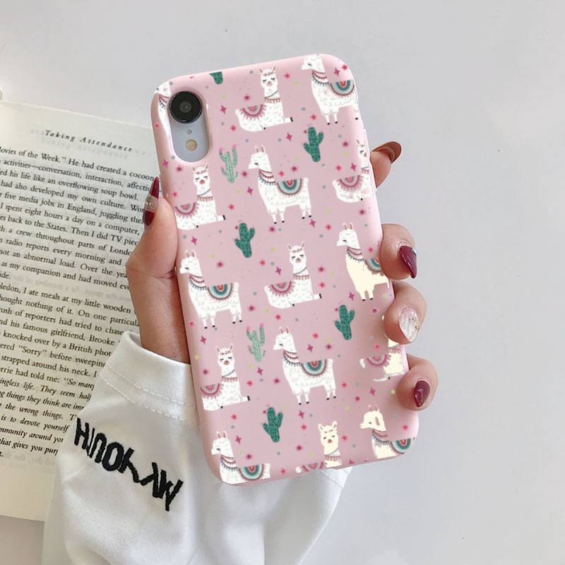 Kawaii милый чехол для телефона с рисунком ламы альпаки и животными для iphone 13 12 11 Pro Max X XS Max XR 7 8 6 6S Plus, чехлы из ТПУ для пар, капа