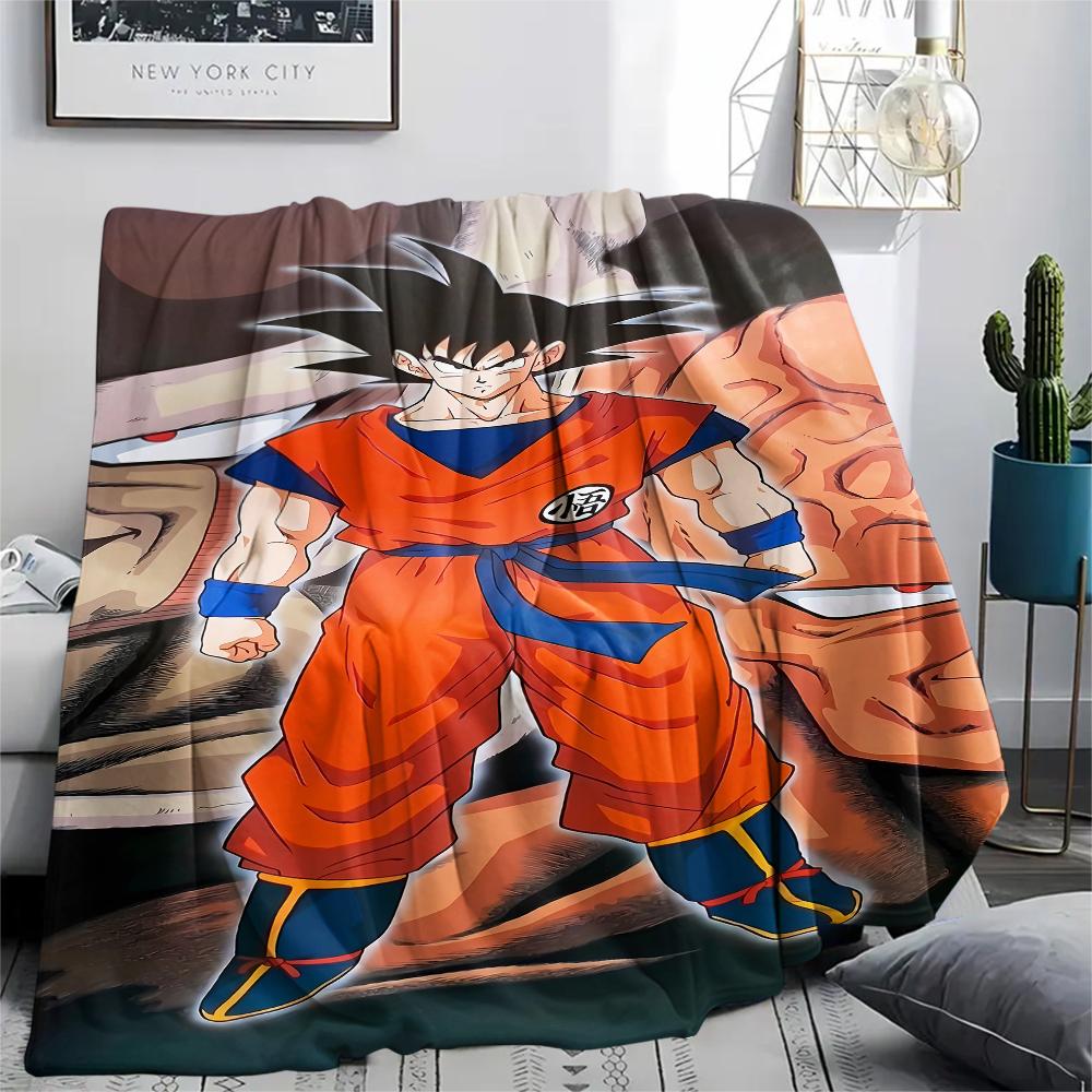 Фланелевое одеяло с принтом персонажей Dragon Ball, Высококачественное, Удобное для всех сезонов, Декор для дома, Тепло и уют, Идеально для рождественских подарков