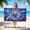Music General Theme Beach Towel Personalized Custom Name & Text Soft Quick Dry Beach Towel for Swimming Travel