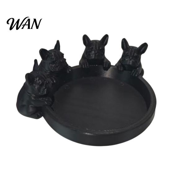 Unique 3D Printed Gift Dog Figurine Cute Animal Statue Creative Ornament Art for Bookshelf Mantel Stylish Jewelry Organizer Elegant Tray