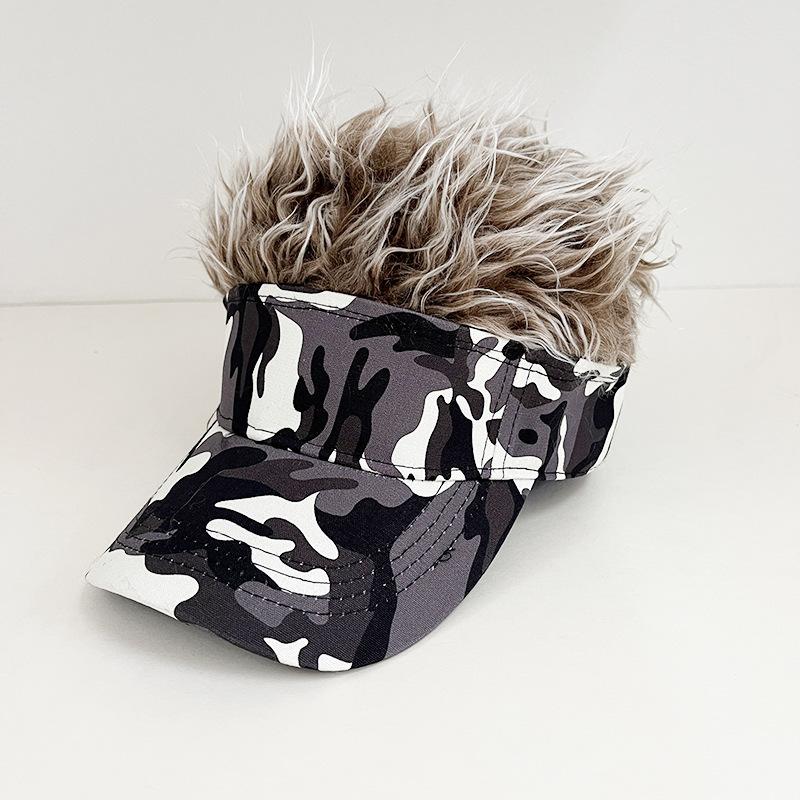 Fashion American flag simulation wig baseball cap European and American street personality wide brim cap batch