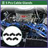 PG7 Cables Glands 039" 90 Degree Bellows Joint PA6 Nylon Black 5 Pcs