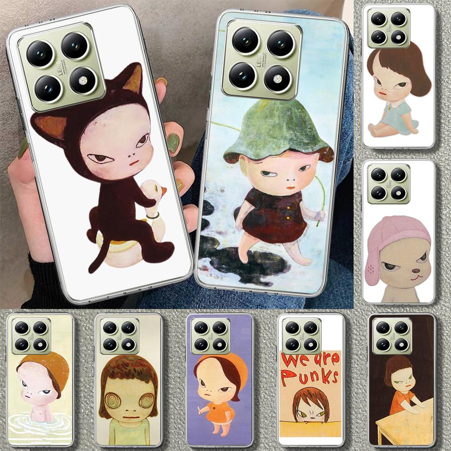 Чехол для телефона Y-Yoshitomo Nara для Xiaomi Redmi Note 15 14 13 12 11 Pro Plus 14S 12S 11S 11T 11E 10S 10 Персонализированные Fundas Red
