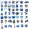 57pcs Blue Stickers Aesthetic Waterproof Laptop Stickers Decals Water Bottle Laptop Computer Skateboard