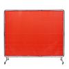 Welding Screen with Frame, 6' x 8' Welding Curtain Screen, Flame-Resistant Vinyl Welding Protection Screen on 4 Swivel Wheels (2 Lockable), Moveable &