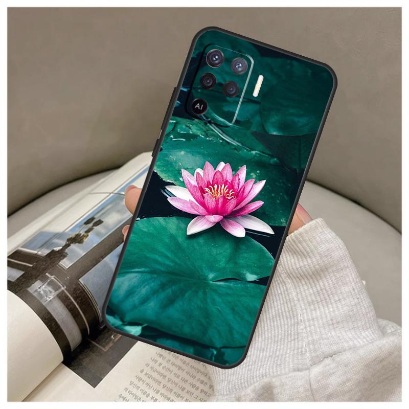 Summer Lotus Case For Oppo A5 Pro A38 A58 A78 A98 A54 A74 A94 A18 A57 A17 A77 A80 A60 A40 A96 A76 A16 A15