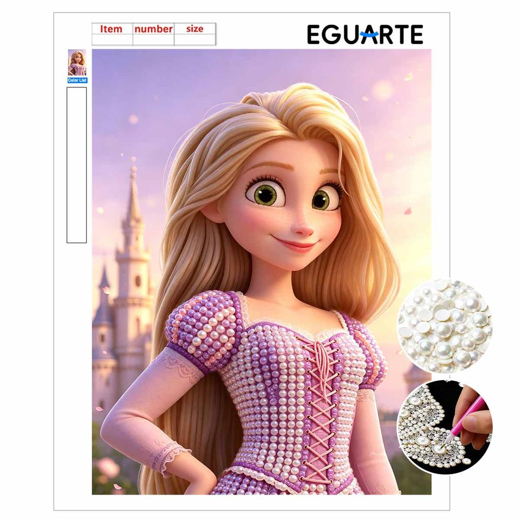 Disney Набор для жемчужной живописи Рапунцель Ручная работа DIY Домашний декор Картина Персонаж принцессы Искусство Настенный декор Элегантная идея подарка