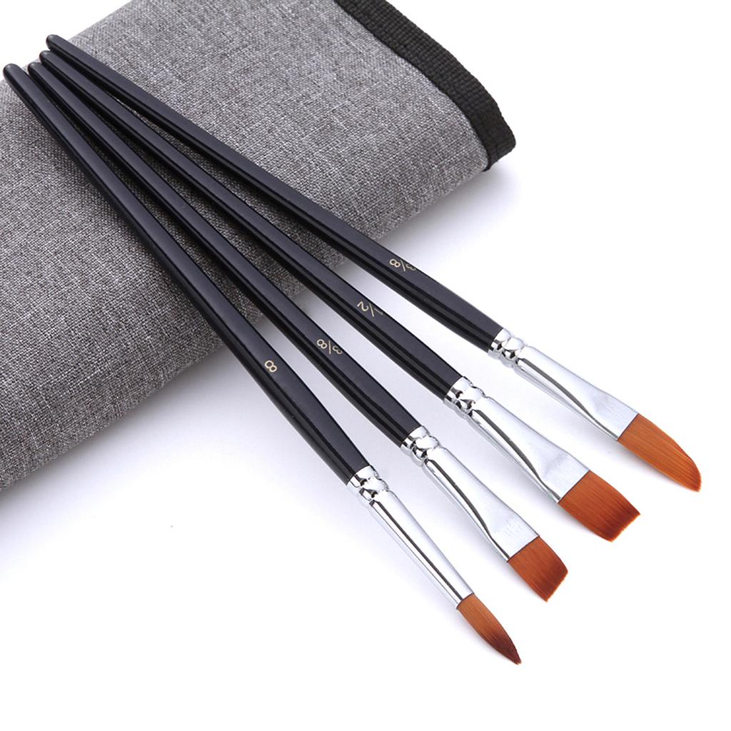 18pcs Artist Paint Brushes Set Bag Pack with Scraper Watercolor Brush Pen Nylon Hair Delicate