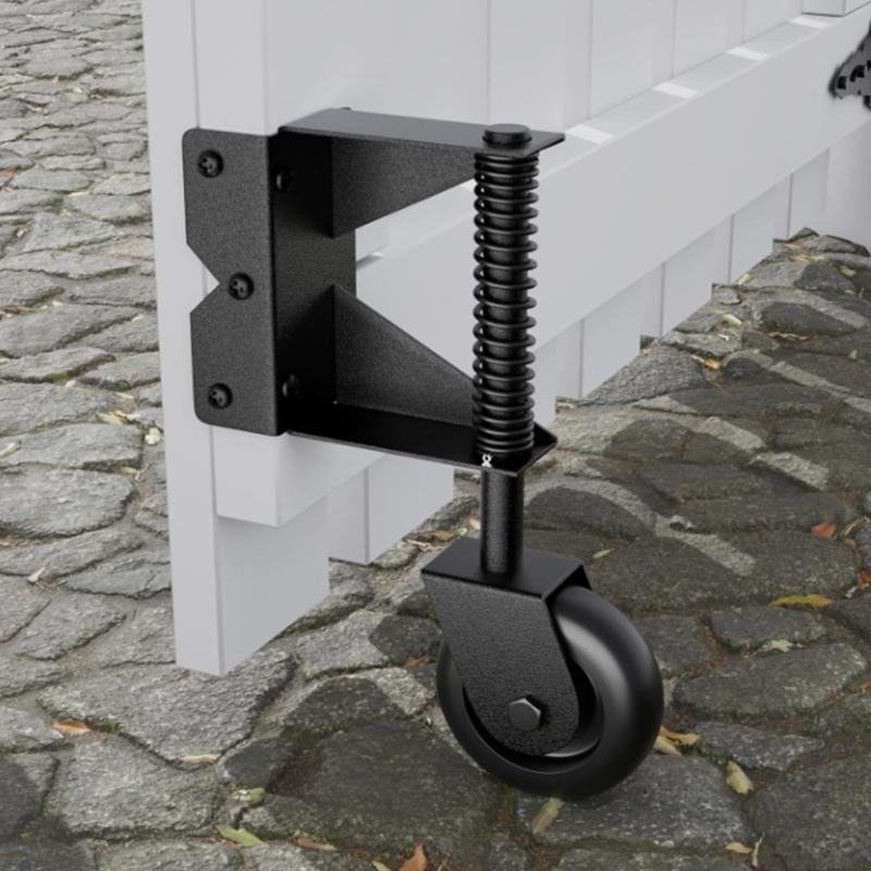 4inch Universals Gate Casters Adjustable Spring Gate Support Wheel Spring Loaded Gate Casters Hardware Easy To Install