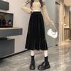 Winter Velvet and Thick Canary Skirt Women's Plus Size Slimming Fishtail Skirt Mid-length High-waisted A-line Skirt