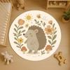 Adorable Smiling Cats Floral Round Rug Navy Background Flower Pattern Non Slip Soft Carpet Playroom Cute Home Decor