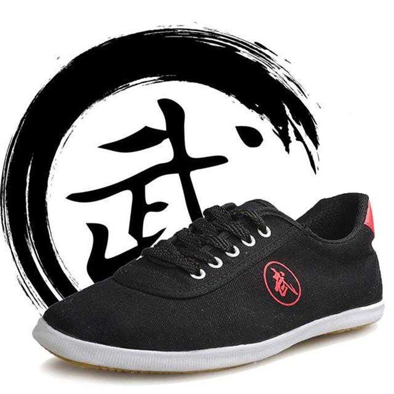Double Star Martial Arts Shoes Beef Tendon Sole Men's and Women's Canvas Tai Chi Shoes Martial Arts Shoes Morning Exercise Non-slip, Wear-resistant