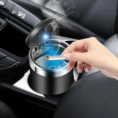 Автомобильная пепельница со светодиодной подсветкой Портативная пепельница с вакуумом Антизапах Без запаха Подстаканник в сиденье Сигара Автозапчасти Мини мусорное ведро