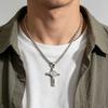 Cruz De San Benito Cross Stainless Steel Protection Pendant Necklace for Men Women Saint Benedict Religious Gift