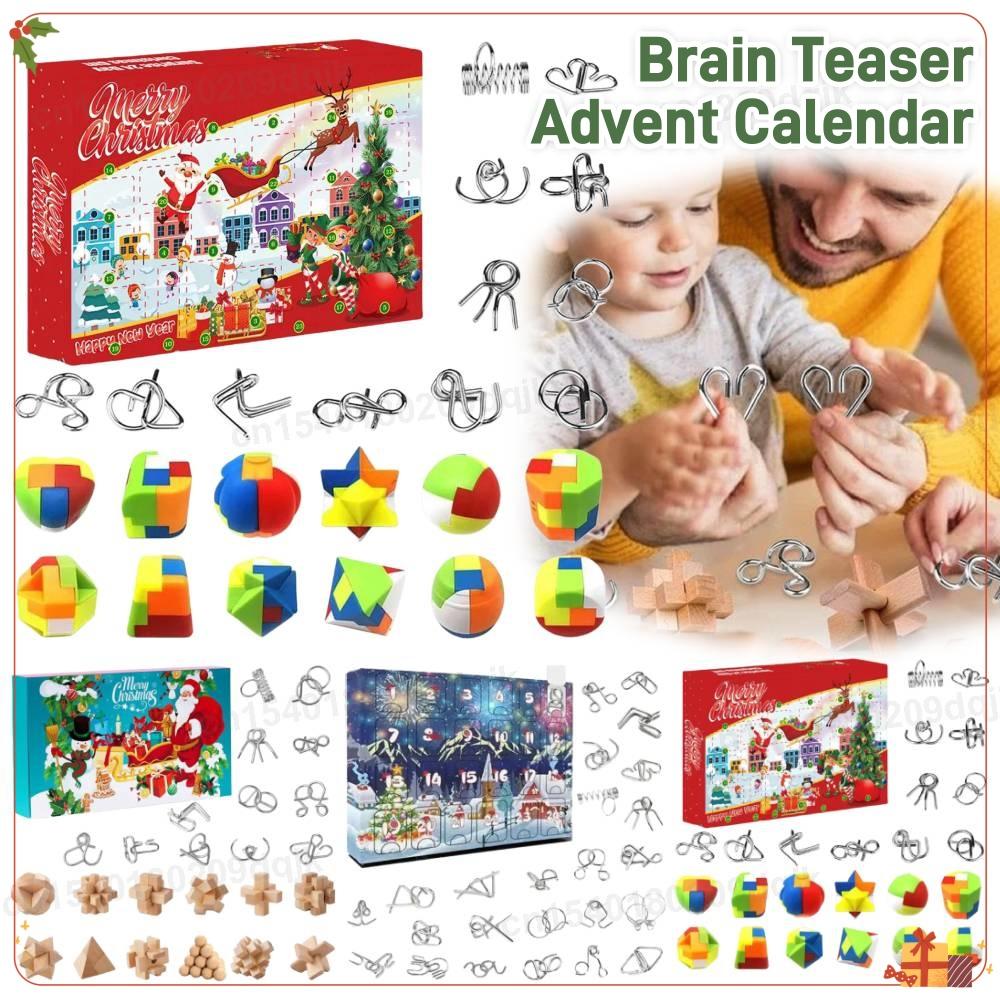 24-Day Brain Teaser Advent Calendar 24 Challenging Puzzles 3D Logic Games for Teens Adults Christmas Countdown Calendar