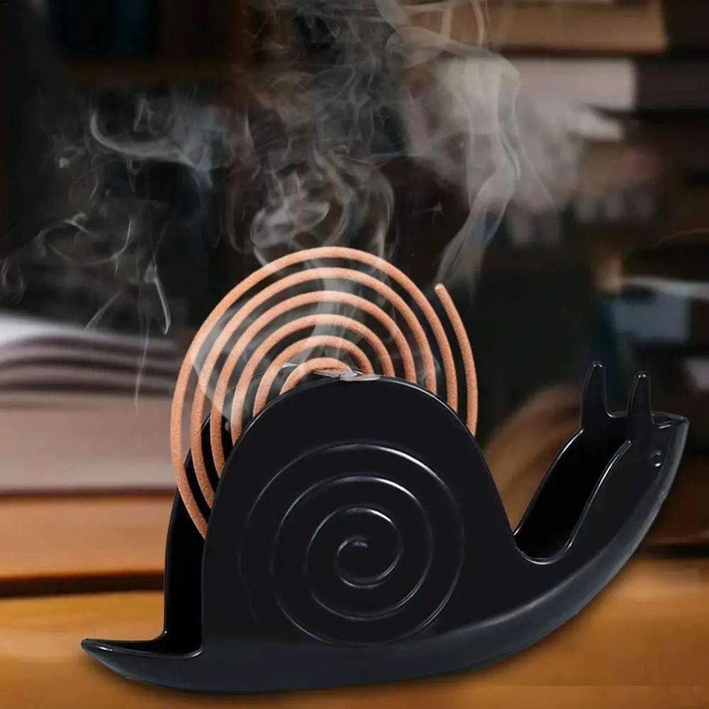 White Black Mosquito Coil Rack Snail Shape Incense Holder Shelf New Ash Storage Rack  Household