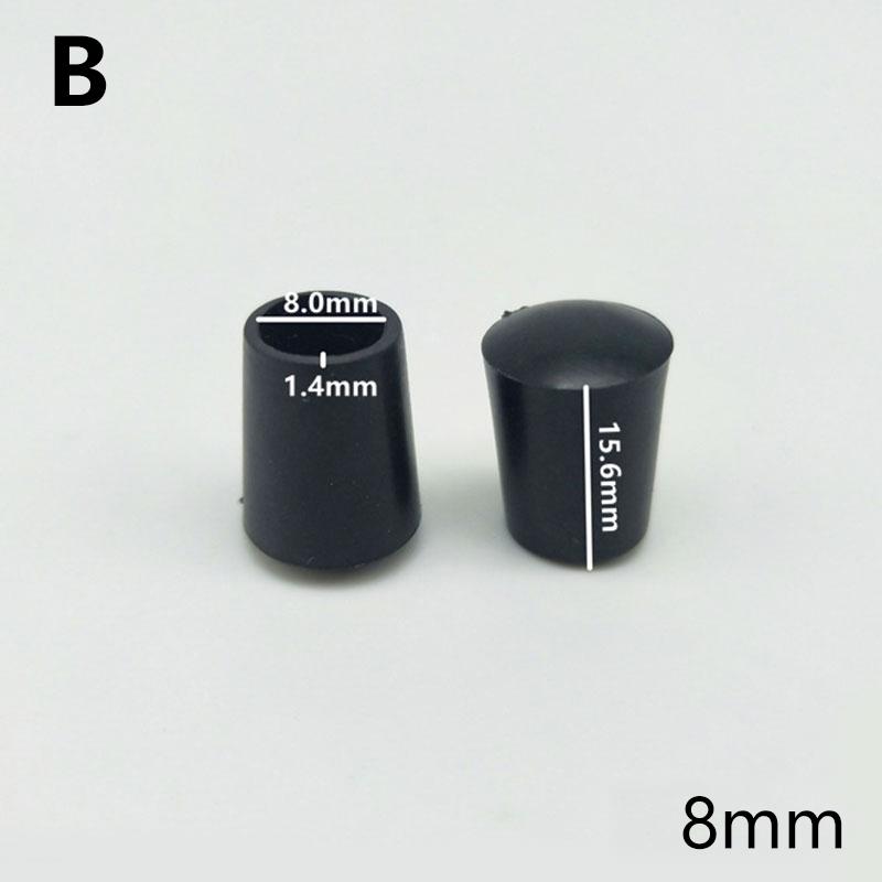 10Pcs Furniture Feet Floor Protectors Non-Slip Round Tube Caps Black Chair Leg Cover Cover