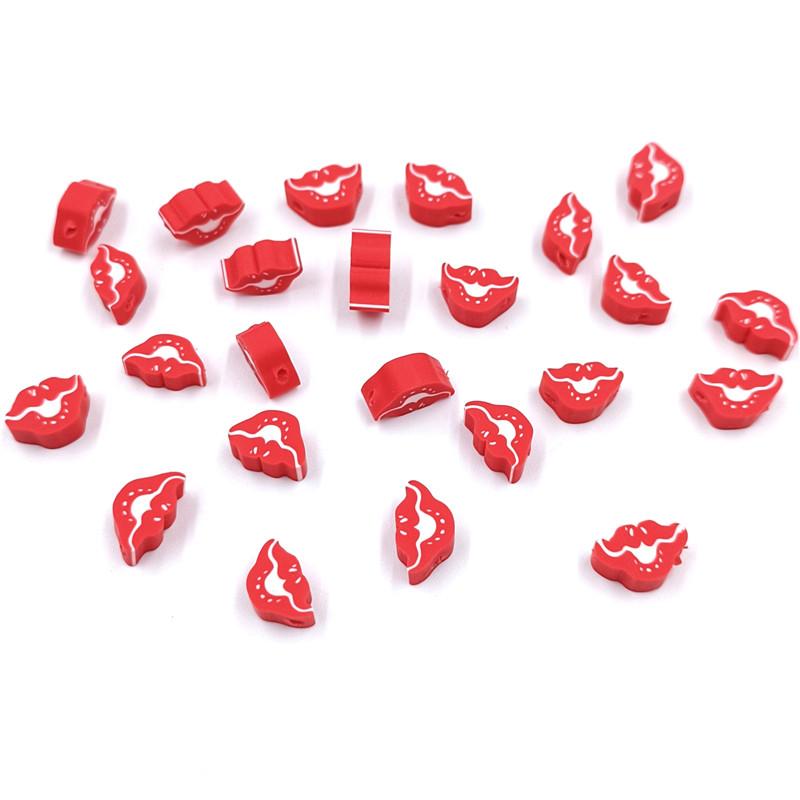 Творческая мягкая керамика изготовление ювелирных изделий серьги красные смешанные бусины DIY бисерный материал 10 шт браслет для ожерелья