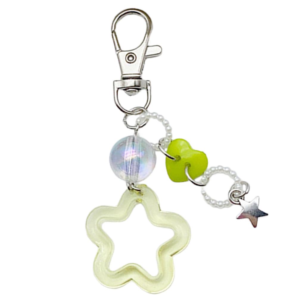 Colorful Star Shaped Keychain Five-Pointed Star Keyring Bag Charm Detachable Phone Charm Pendant for Fashion Enthusiasts