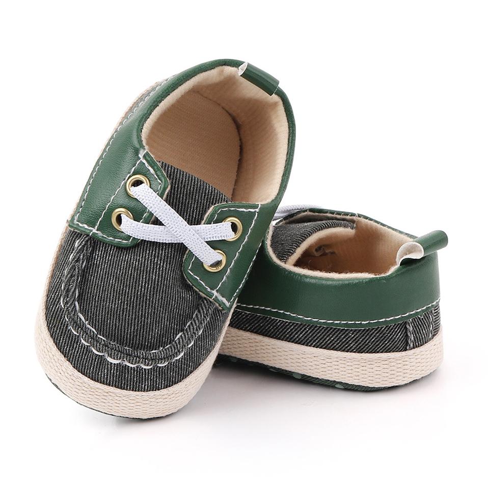 Baby Girl Boy Shoes Newborn Canvas Solid Lace-up First Walker Decoration Soft Sole Anti-Slip Kids