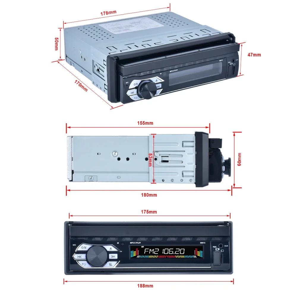TOYOUSONIC 7-дюймовый автомобильный радиоприемник с выдвижным экраном, универсальный мультимедийный видеоплеер CarPlay Android Auto USB BT 1 Din MP5 Stereo