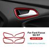 Для Ford Focus SE ST Ecoboost 2012 2013 2014 Настоящая мягкая наклейка из углеродного волокна Рамка панели ручки двери автомобиля LHD RHD Аксессуары