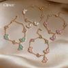 Zircon plate butterfly pendant bracelet, Korean-style bracelet for women, lightweight and luxurious, with a delicate and fresh aesthetic