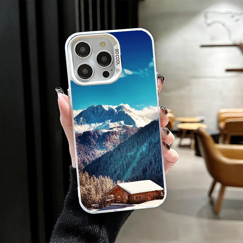 Мягкий чехол для телефона с изображением горного пейзажа для iPhone 15 16 17 Pro Max 17Air 16E 14 Plus 13 12 Mini Ударопрочная задняя крышка