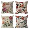 Spring Linen Printed Cushion Cover Nordic Living Room Home Sofa Plant Flower Cushion Pillow